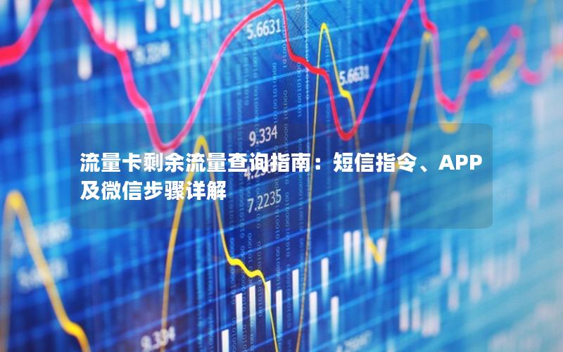 流量卡剩余流量查询指南：短信指令、APP及微信步骤详解
