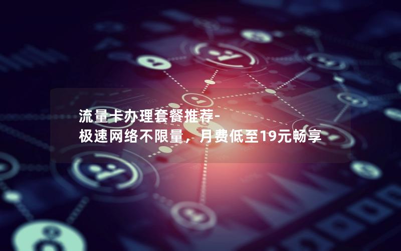 流量卡办理套餐推荐-极速网络不限量，月费低至19元畅享