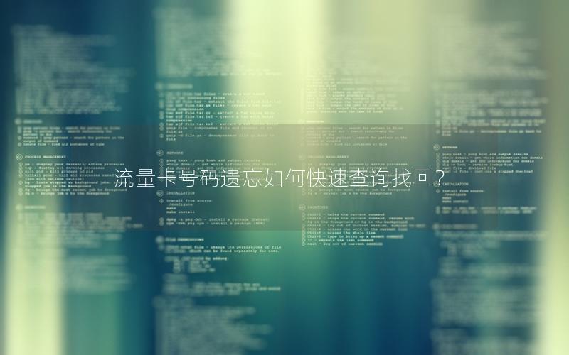 流量卡号码遗忘如何快速查询找回？