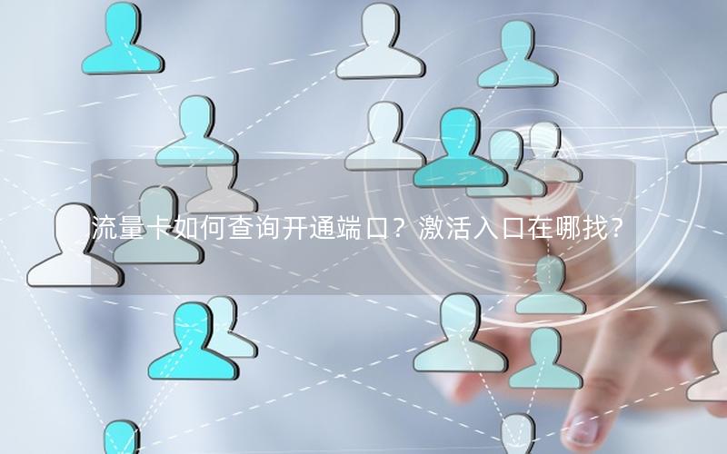 流量卡如何查询开通端口？激活入口在哪找？