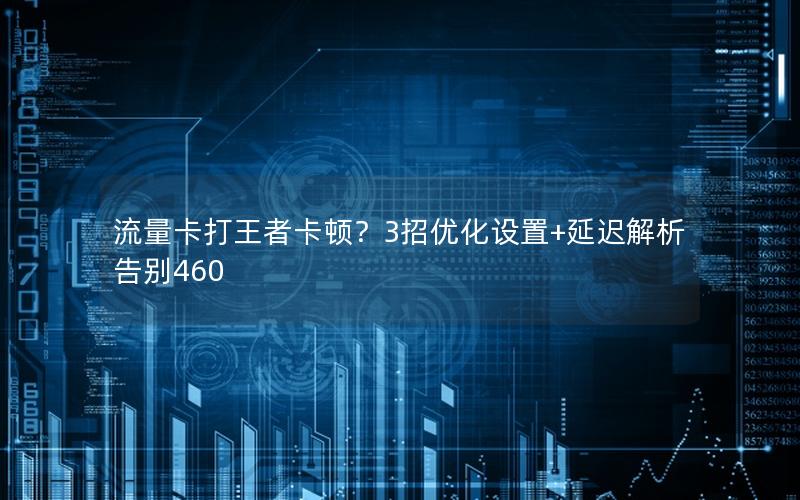 流量卡打王者卡顿？3招优化设置+延迟解析告别460