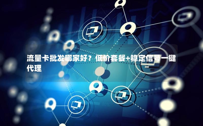 流量卡批发哪家好？低价套餐+稳定信号一键代理