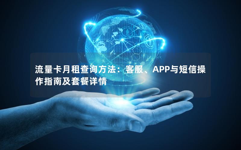 流量卡月租查询方法：客服、APP与短信操作指南及套餐详情