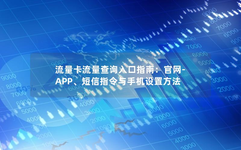 流量卡流量查询入口指南：官网-APP、短信指令与手机设置方法
