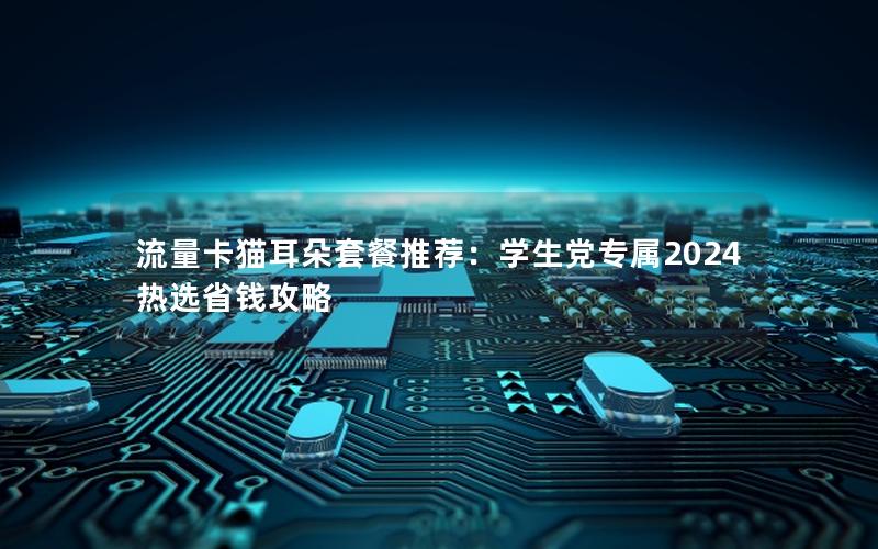 流量卡猫耳朵套餐推荐：学生党专属2024热选省钱攻略