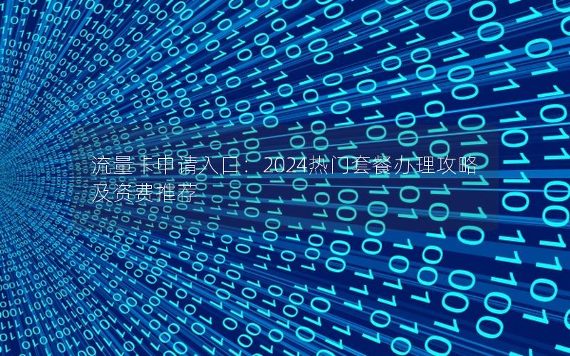 流量卡申请入口：2024热门套餐办理攻略及资费推荐