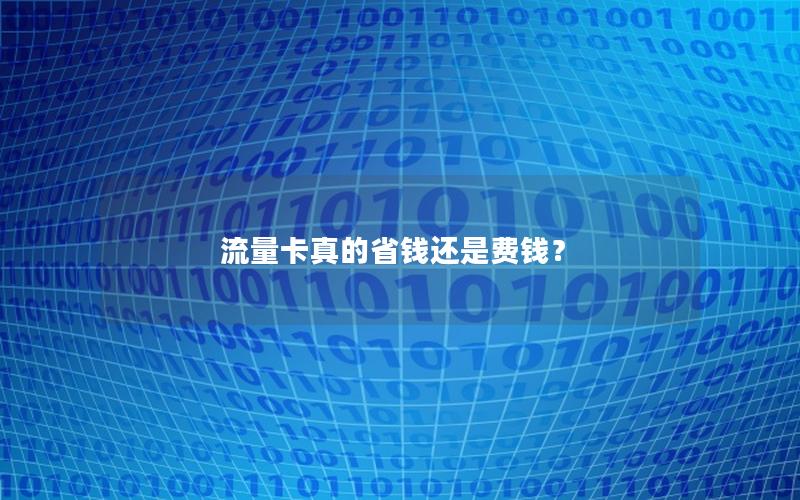 流量卡真的省钱还是费钱？