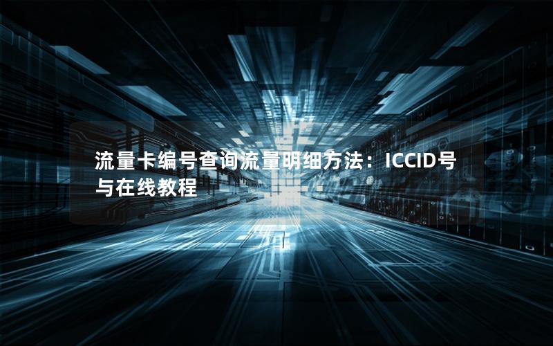 流量卡编号查询流量明细方法：ICCID号与在线教程