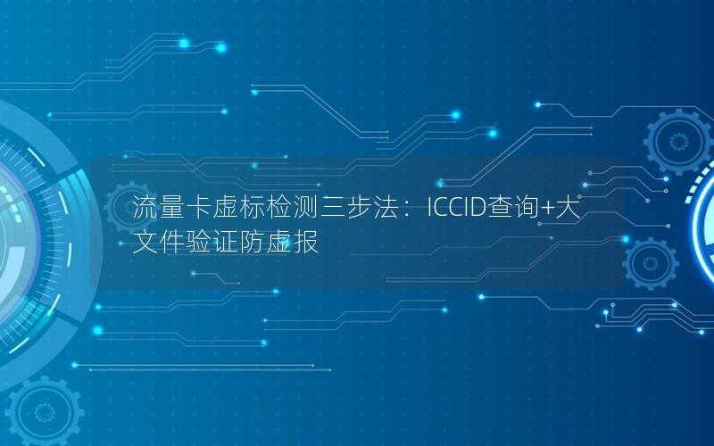 流量卡虚标检测三步法：ICCID查询+大文件验证防虚报