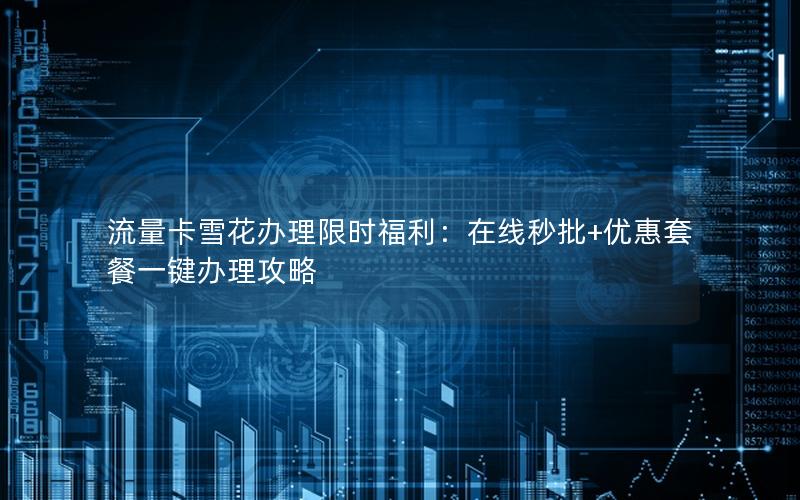 流量卡雪花办理限时福利：在线秒批+优惠套餐一键办理攻略