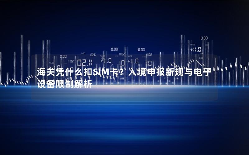 海关凭什么扣SIM卡？入境申报新规与电子设备限制解析