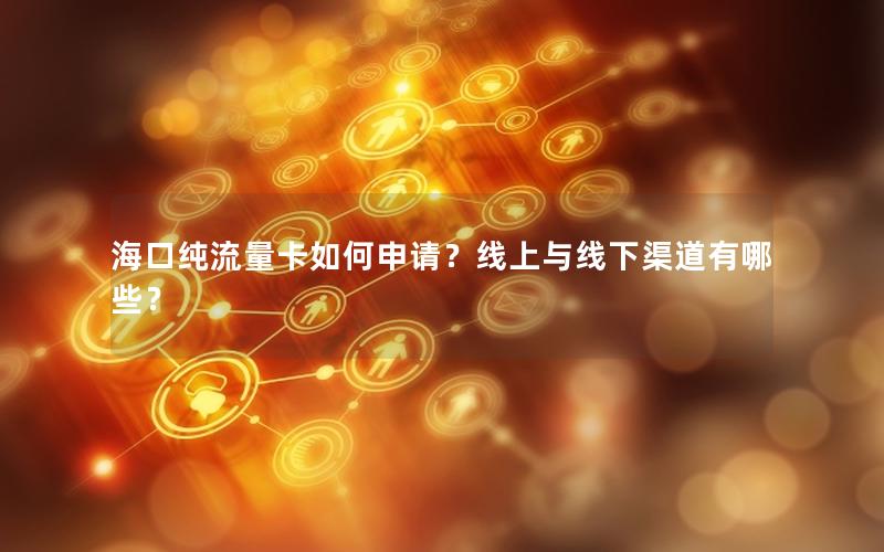 海口纯流量卡如何申请？线上与线下渠道有哪些？