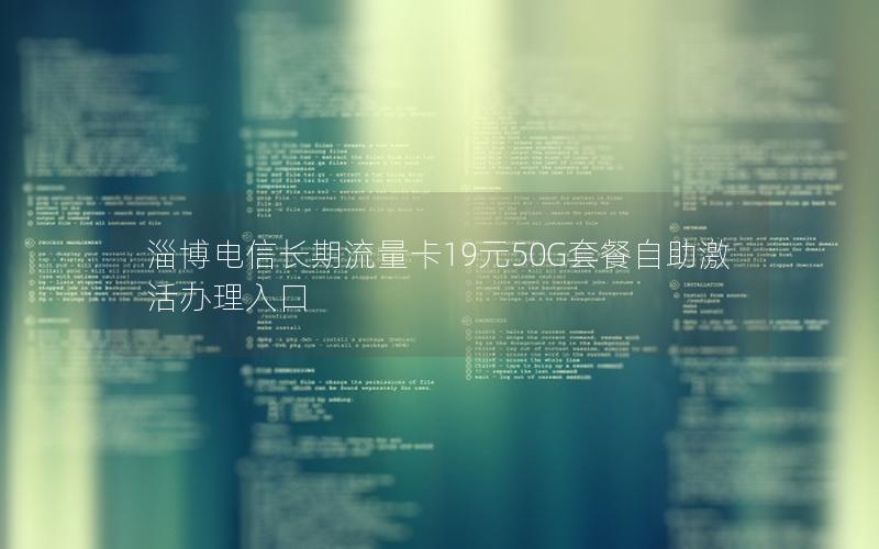 淄博电信长期流量卡19元50G套餐自助激活办理入口