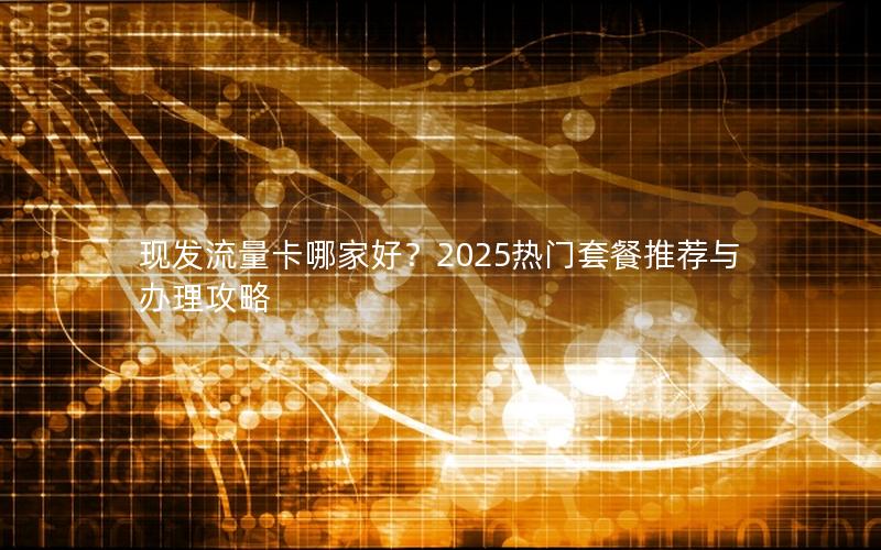 现发流量卡哪家好？2025热门套餐推荐与办理攻略