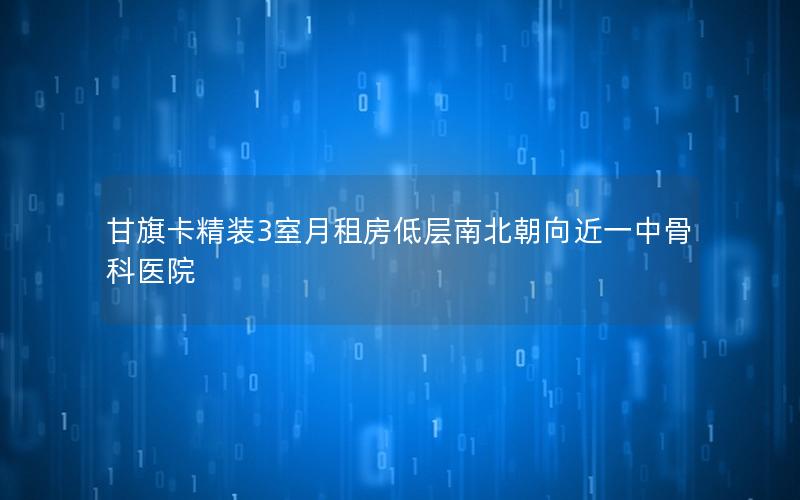 甘旗卡精装3室月租房低层南北朝向近一中骨科医院