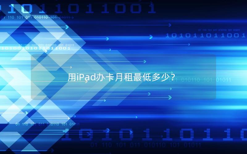 用iPad办卡月租最低多少？