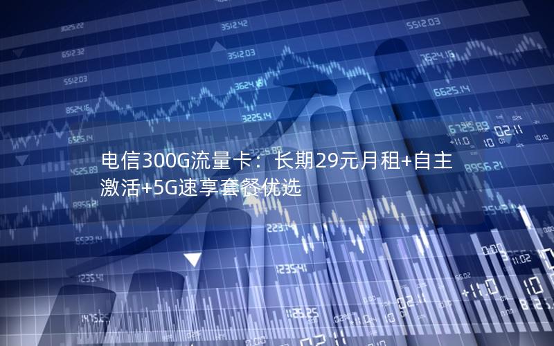 电信300G流量卡：长期29元月租+自主激活+5G速享套餐优选