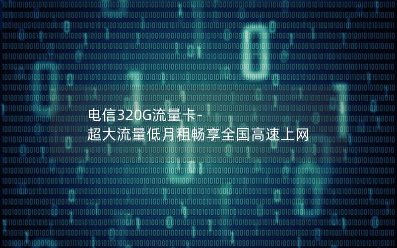 电信320G流量卡-超大流量低月租畅享全国高速上网