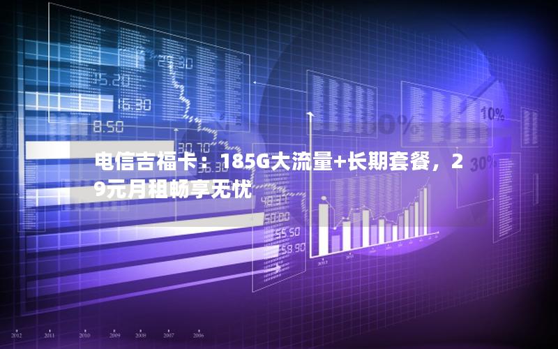 电信吉福卡：185G大流量+长期套餐，29元月租畅享无忧