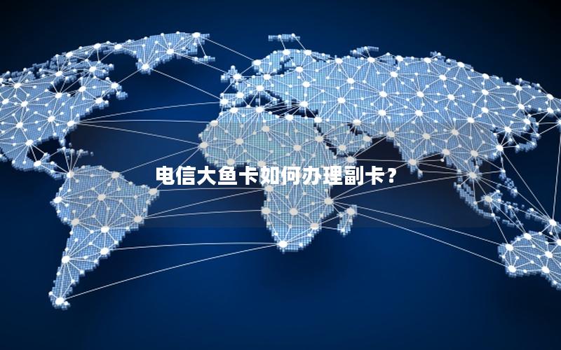 电信大鱼卡如何办理副卡？