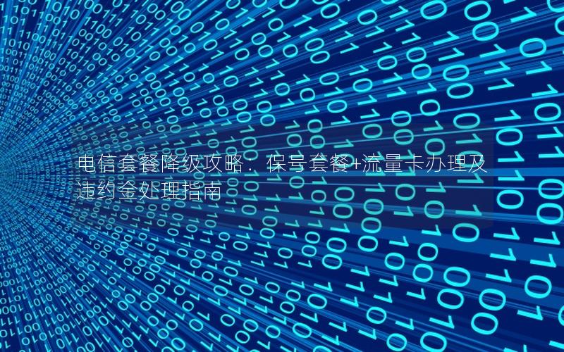 电信套餐降级攻略：保号套餐+流量卡办理及违约金处理指南