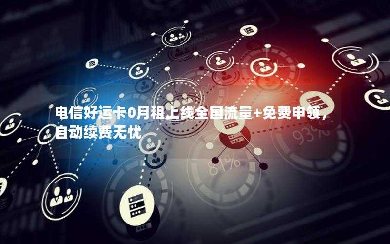 电信好运卡0月租上线全国流量+免费申领，自动续费无忧