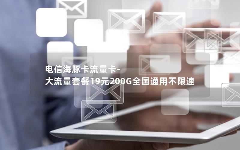 电信海豚卡流量卡-大流量套餐19元200G全国通用不限速