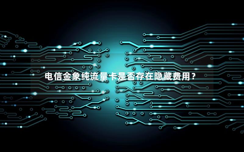 电信金象纯流量卡是否存在隐藏费用？