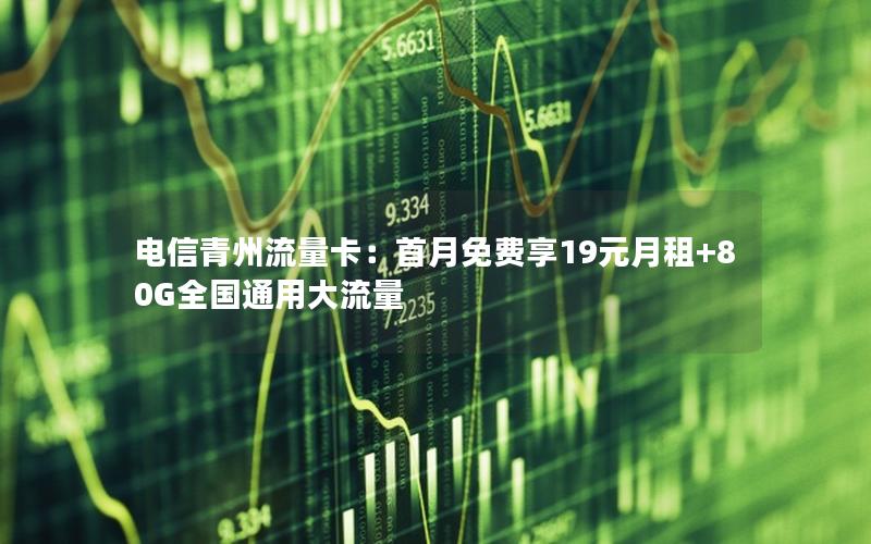 电信青州流量卡：首月免费享19元月租+80G全国通用大流量