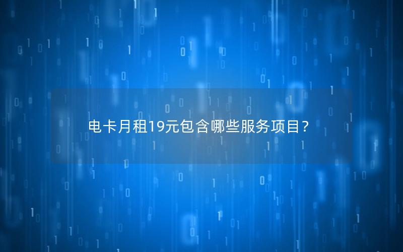电卡月租19元包含哪些服务项目？