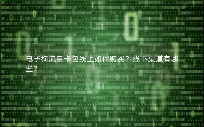 电子狗流量卡包线上如何购买？线下渠道有哪些？