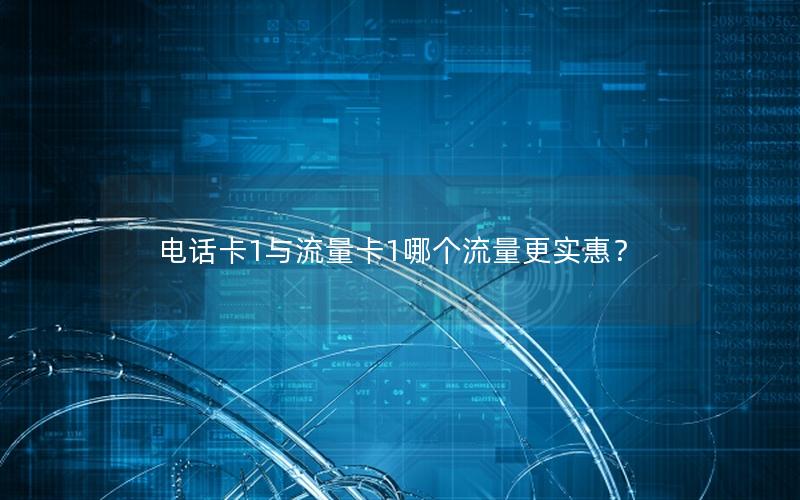 电话卡1与流量卡1哪个流量更实惠？