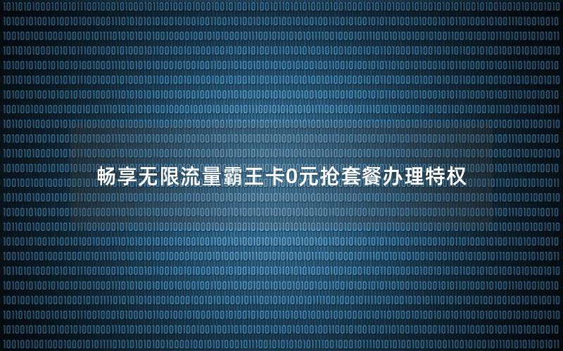 畅享无限流量霸王卡0元抢套餐办理特权