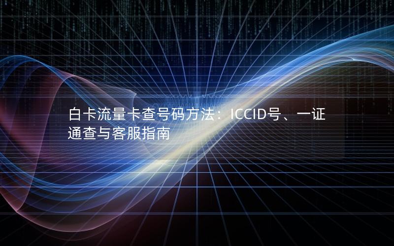 白卡流量卡查号码方法：ICCID号、一证通查与客服指南