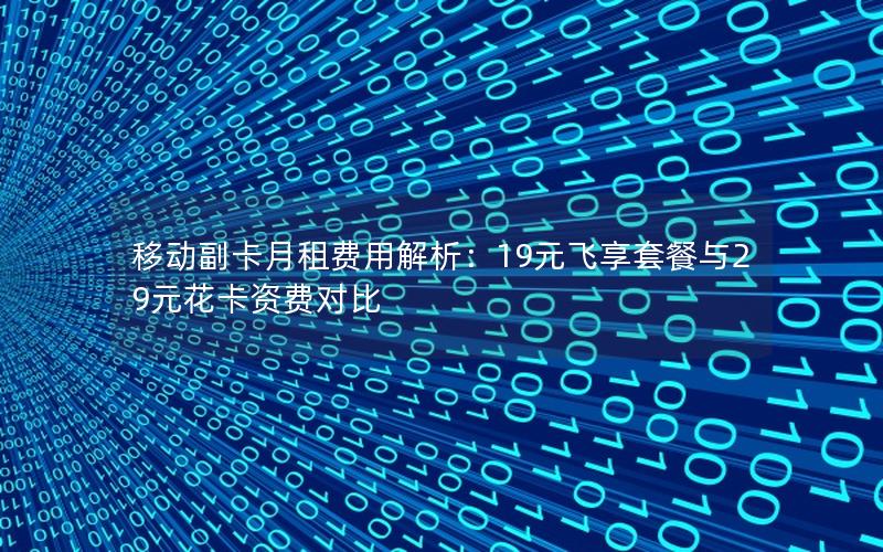 移动副卡月租费用解析：19元飞享套餐与29元花卡资费对比